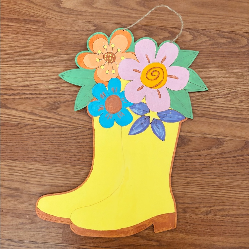 💥 Colorful Spring Floral Boot Wall Decor